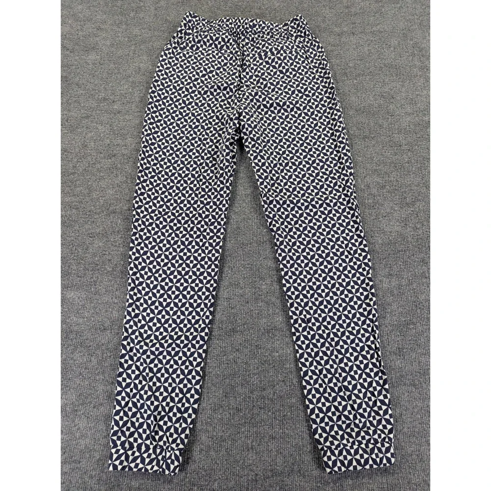 Boden WM413 Navy White Geometric Viscose Joggers Pants US 4R UK 8R